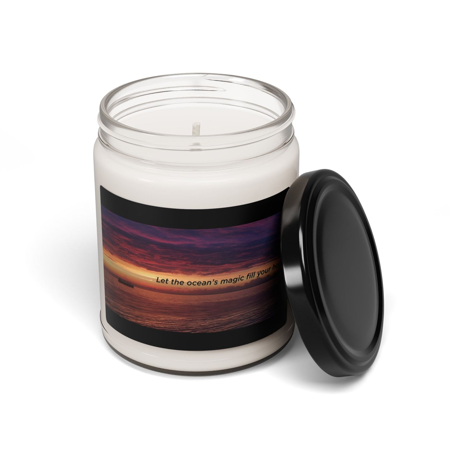 Ocean Sunset Scented Soy Candle — "Let the ocean’s magic fill your home" (9oz)