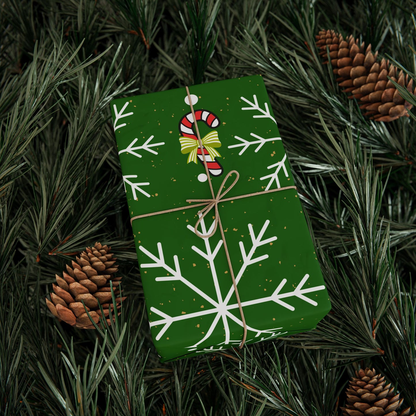 Christmas Candy Cane & Snowflake Wrapping Paper Roll