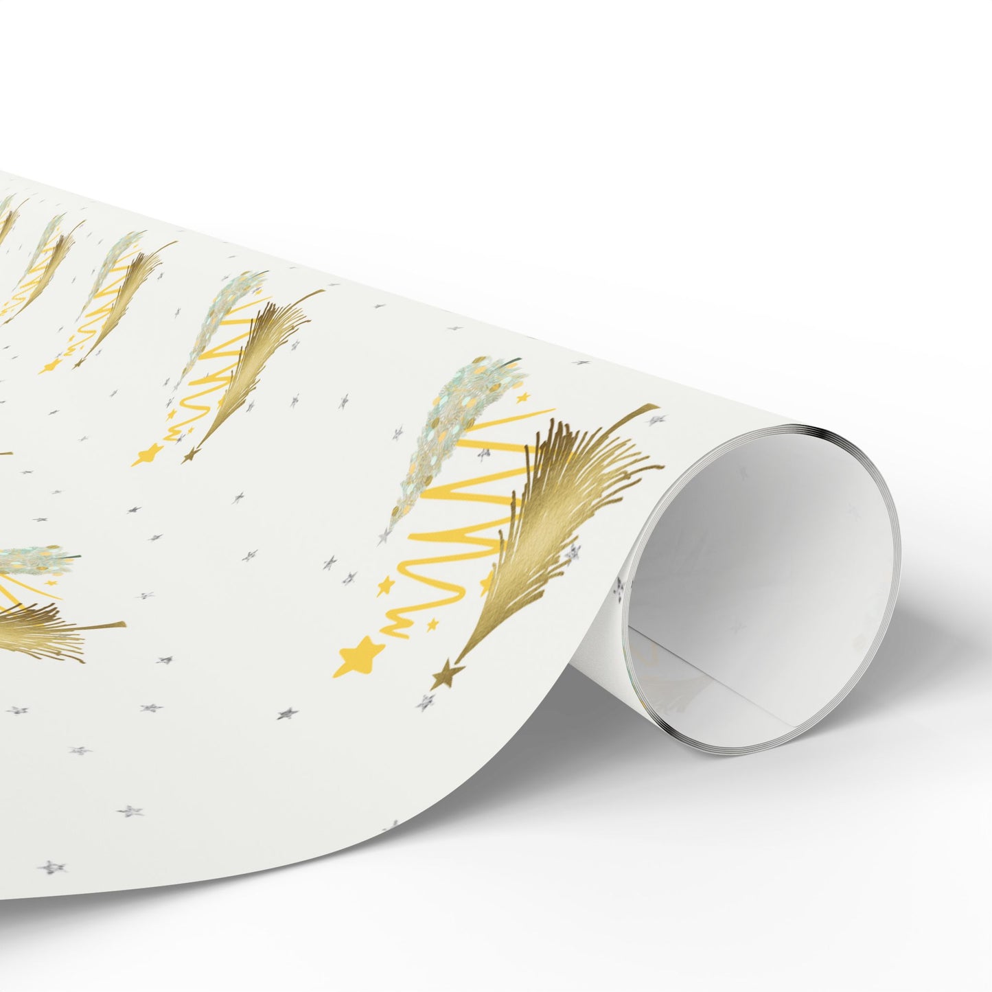 Gold Foil Christmas Tree Wrapping Paper