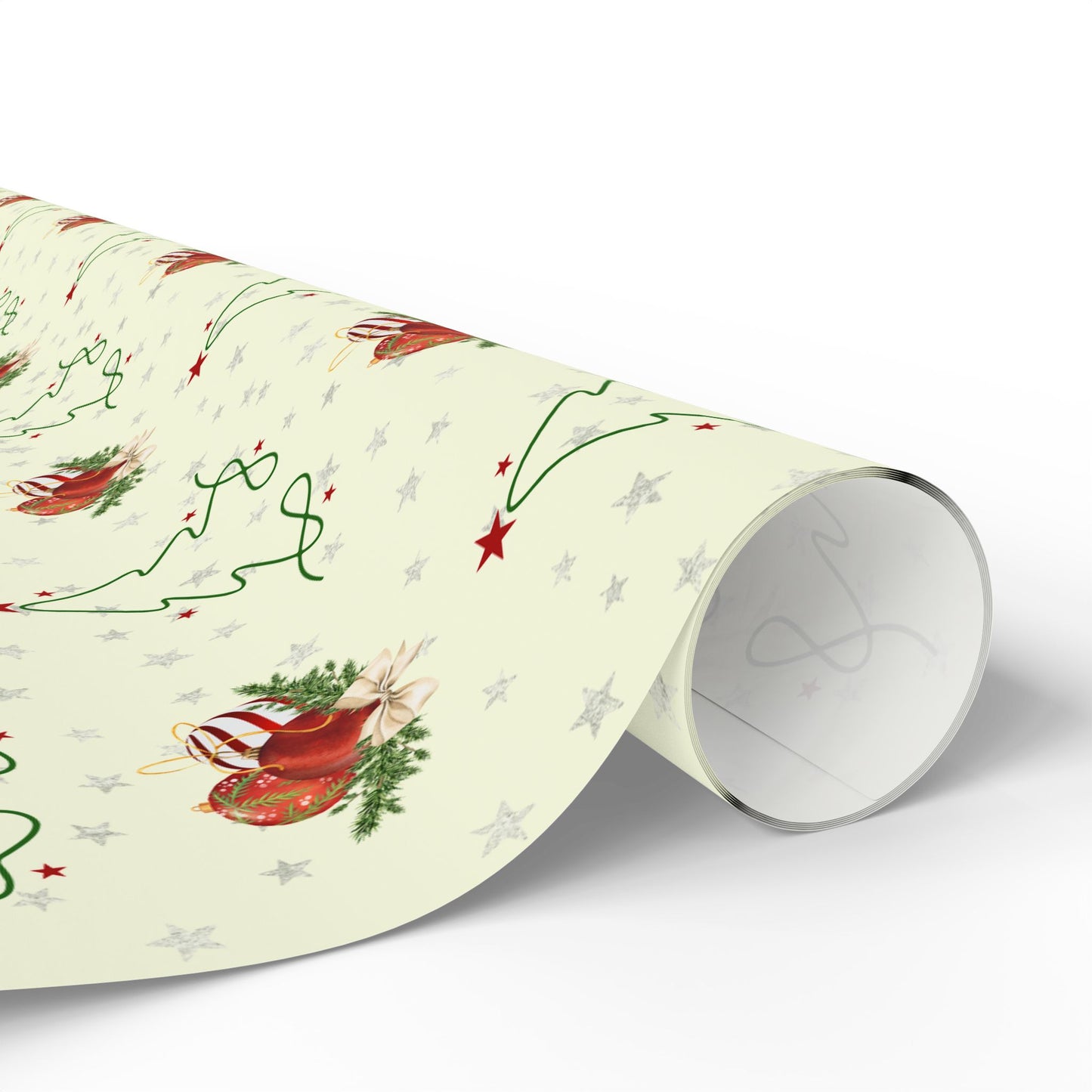 Festive Holly & Ornament Gift Wrap