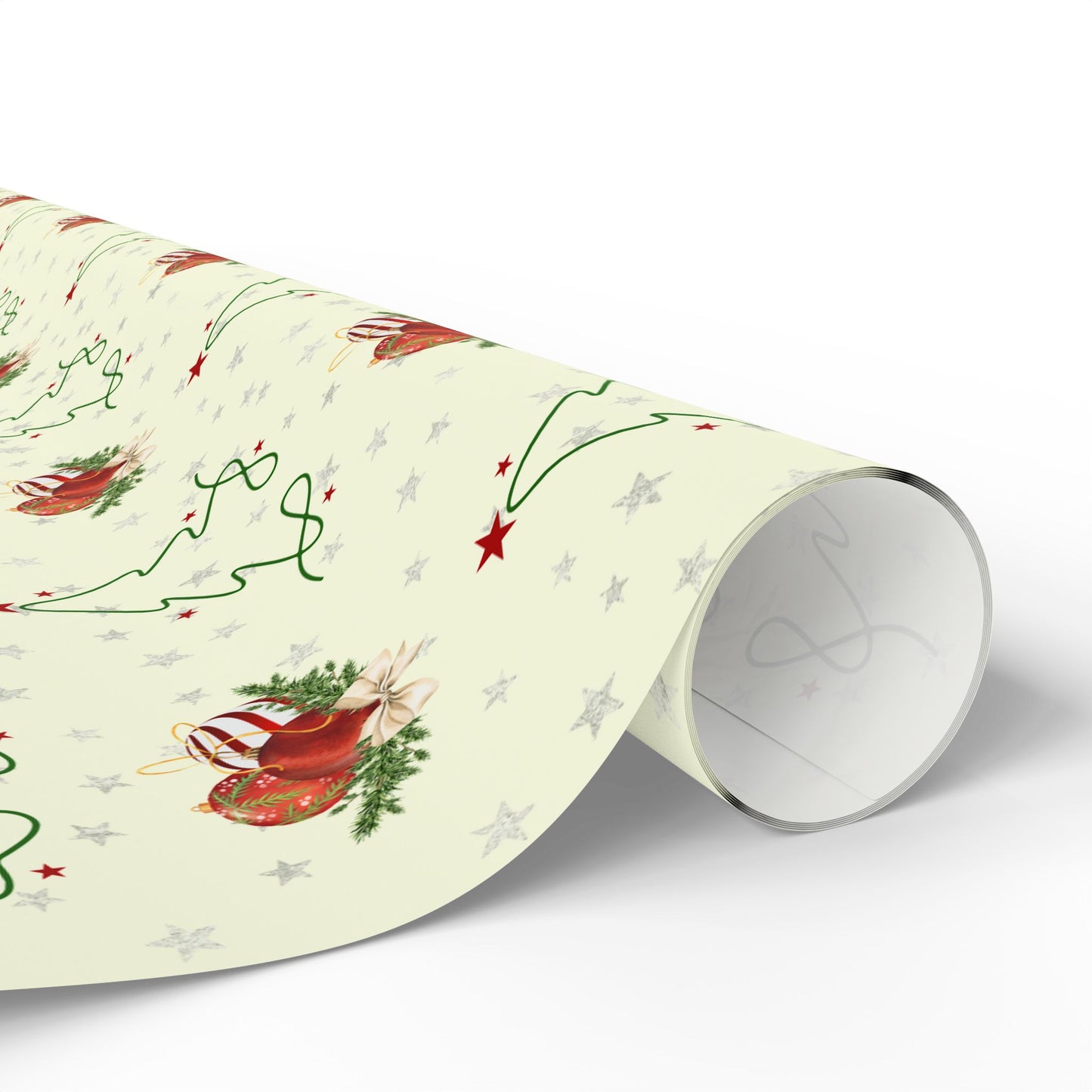 Festive Holly & Ornament Gift Wrap