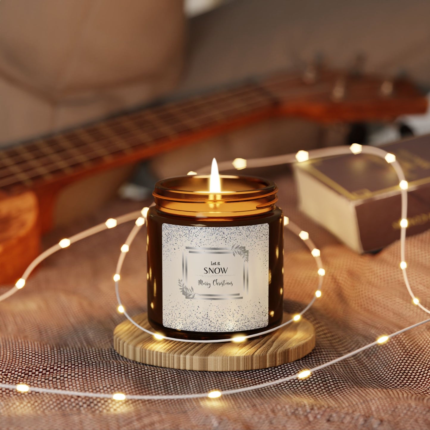 Snowy Christmas Scented Soy Candle — Amber Jar (Multi-Size)