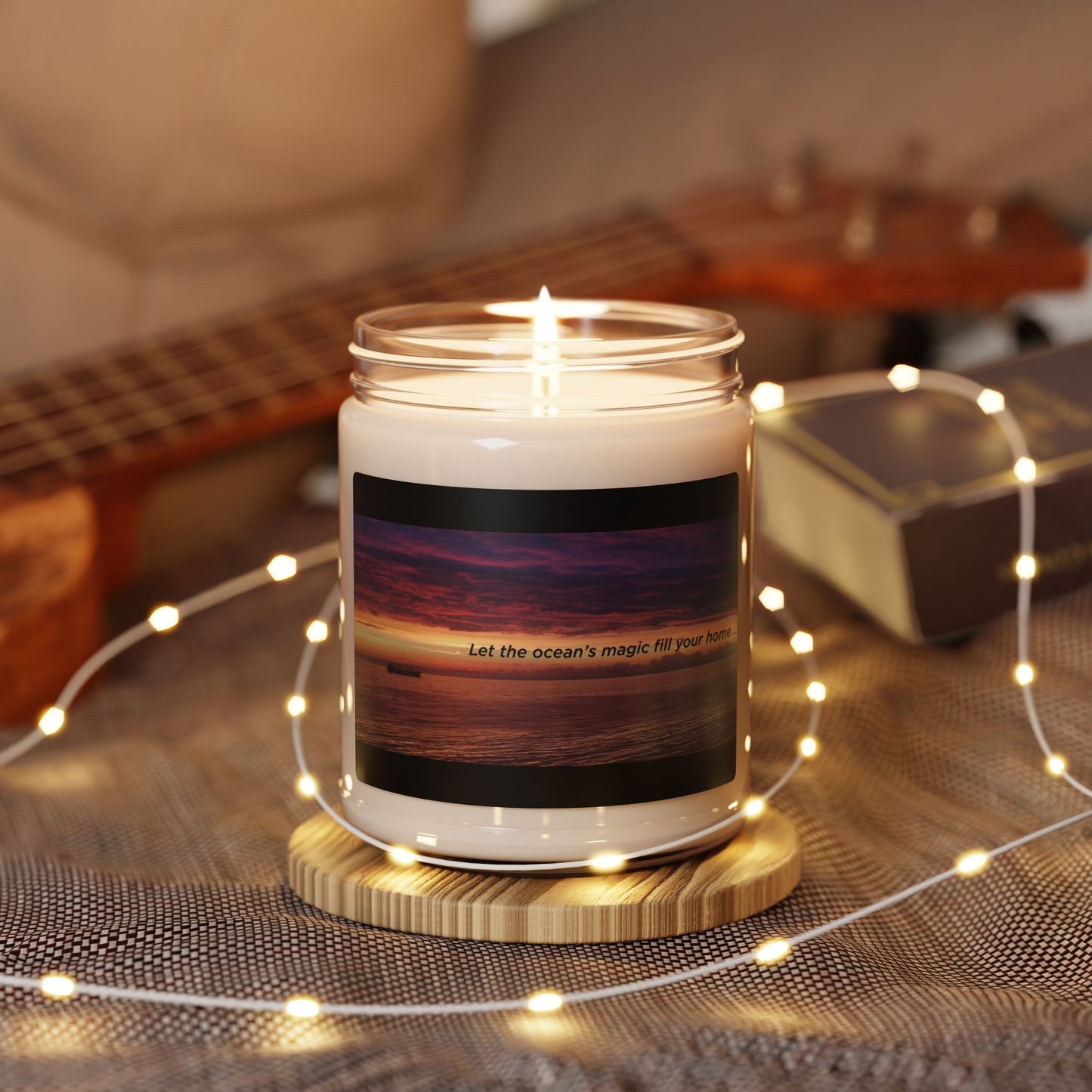Ocean Sunset Scented Soy Candle — "Let the ocean’s magic fill your home" (9oz)